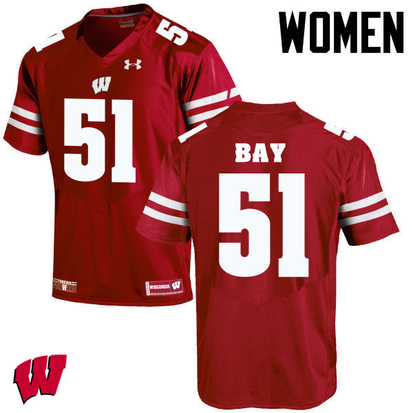 Wisconsin Badgers Women's #51 Adam Bay NCAA Under Armour Authentic Red College Stitched Football Jersey JE40J53FV